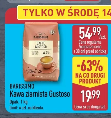 Kawa ziarnista Gustoso Barissimo promocja w Aldi