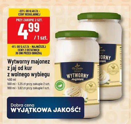 Majonez wytworny z jaj od kur z wolnego wybiegu promocja w POLOmarket