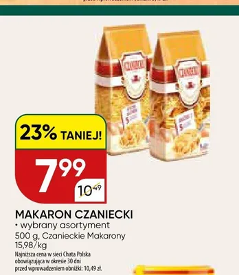 Makaron Czaniecki promocja w Chata Polska