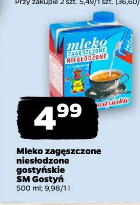Mleko zagęszczone niesłodzone gostyńskie SM Gostyń promocja w Netto