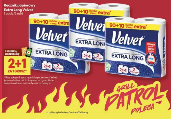 Ręcznik papierowy Extra Long Velvet promocja w Delikatesy Centrum