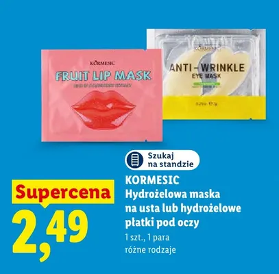 Hydrożelowa maska na usta Kormesic Fruit Lip Mask promocja w Lidl