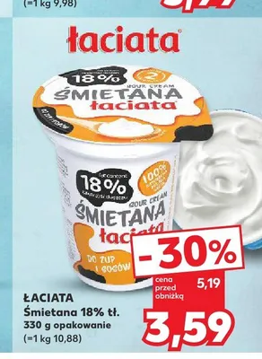 Śmietana 18% Łaciata promocja w Kaufland
