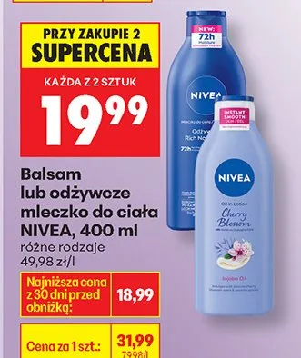 Balsam lub odżywcze mleczko do ciała NIVEA różne rodzaje promocja w Biedronka