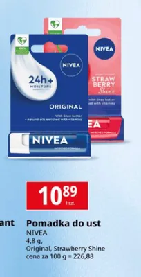 Pomadka do ust Nivea Strawberry Shine promocja w Leclerc