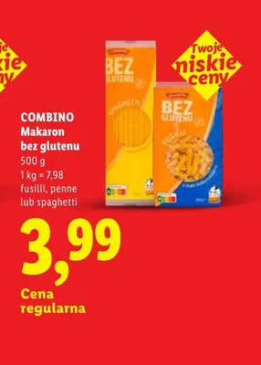 Makaron bez glutenu spaghetti Combino promocja w Lidl
