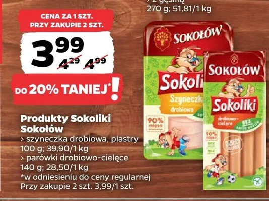 Parówki drobiowe Sokołów promocja w Netto