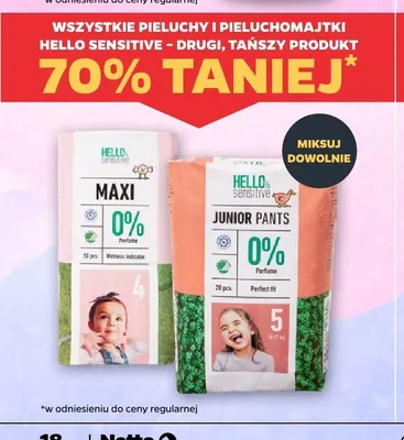 Pieluchy Hello Sensitive Maxi 4 promocja w Netto