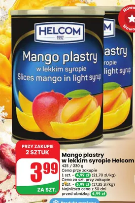 Mango plastry w lekkim syropie Helcom promocja w Dino