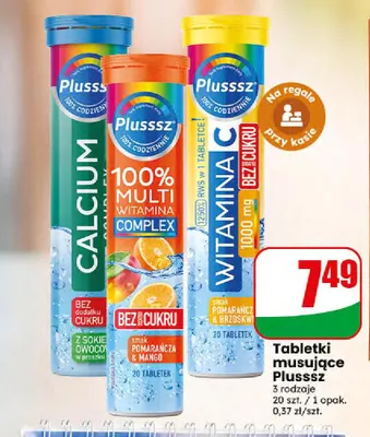 Tabletki musujące 100% Multiwitamina Complex Plusssz promocja w Dino