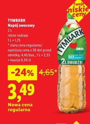 Napój owocowy Tymbark promocja w Lidl