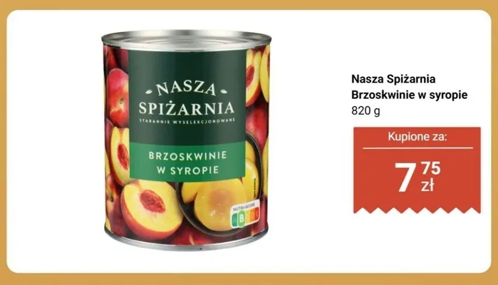 Brzoskwinie w syropie Nasza Spiżarnia promocja w Biedronka