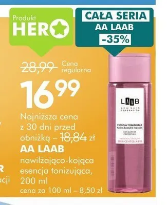 Nawilżająco-kojąca esencja tonizująca AA Laab promocja w Super-Pharm