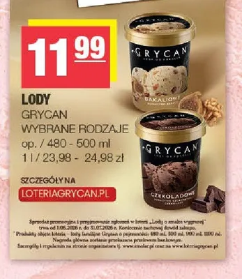 Lody Grycan promocja w SPAR