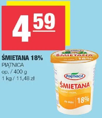 Śmietana 18% promocja w SPAR