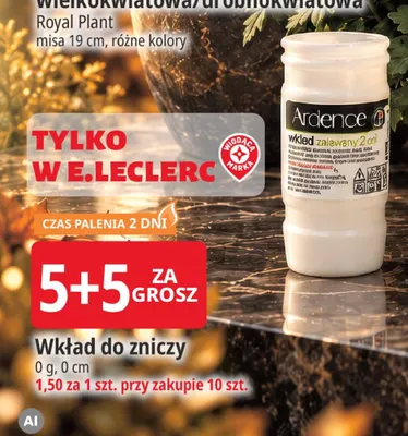 Wkład do zniczy Ardence promocja w Leclerc