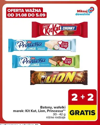 Wafel Princessa Longa kokosowa promocja w Carrefour Market