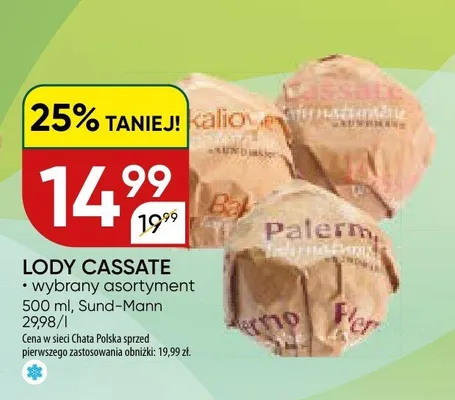 Lody Cassate wybrany asortyment promocja w Chata Polska