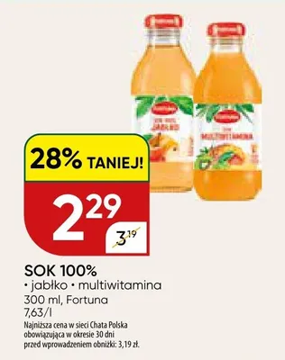 Sok pomarańczowy 100% promocja w Chata Polska