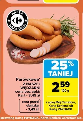 Parówkowa Nasza Wędzarnia promocja w Carrefour