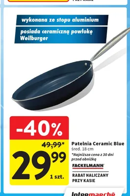 Patelnia Ceramic Blue Fackelmann promocja w Intermarche