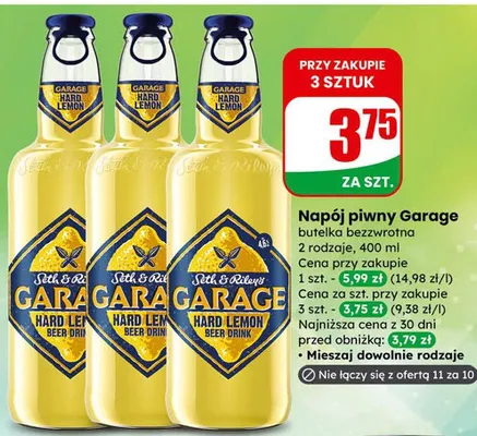 Napój piwny Garage promocja w Dino