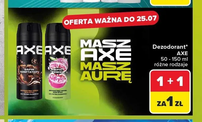 Dezodorant męski Axe Dark Temptation promocja w Carrefour Market
