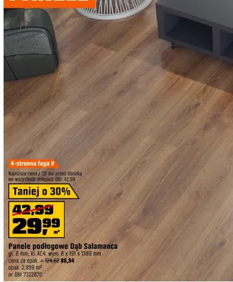 Panele podłogowe Dąb Salamanca promocja w OBI