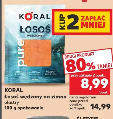 Łosoś wędzony na zimno plastry promocja w Kaufland