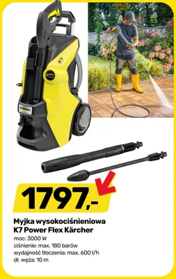 Myjka wysokociśnieniowa Kärcher K7 Power Flex 3000W 180 barów 600l/h 10m promocja w Bricomarche