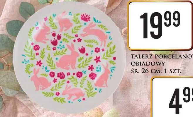 Talerz porcelanowy obiadowy Dino promocja w Dino