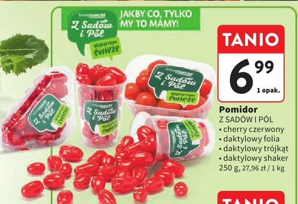 Pomidor z sadów i pól cherry czerwony promocja w Intermarche
