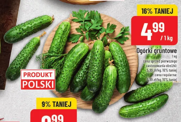 Ogórki gruntowe promocja w POLOmarket