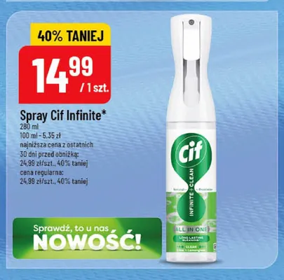Spray do czyszczenia Cif Infinite Clean promocja w POLOmarket