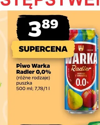 Piwo bezalkoholowe Warka Radler promocja w Netto