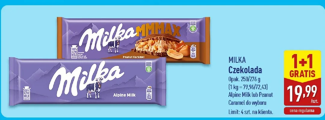 Czekolada Alpine Milk promocja w Aldi