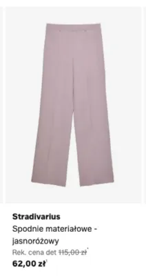Spodnie materiałowe Stradivarius jasnoróżowy promocja w Lounge by Zalando