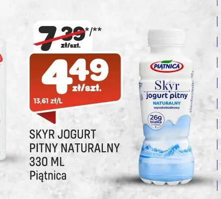 Skyr jogurt pitny naturalny Piątnica promocja w Społem Praga