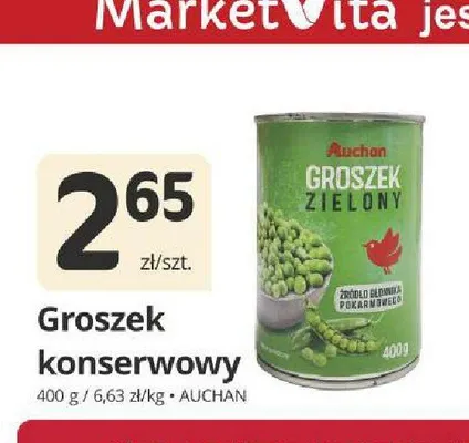 Groszek konserwowy Auchan promocja w Marketvita
