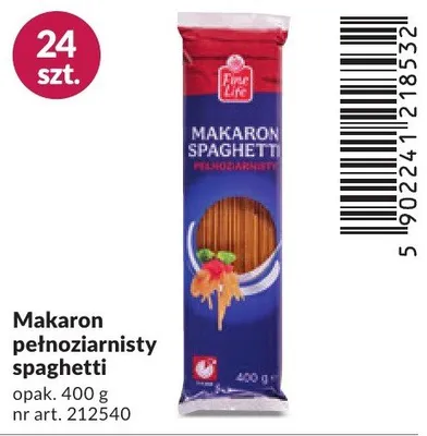 Makaron pełnoziarnisty spaghetti promocja w Makro