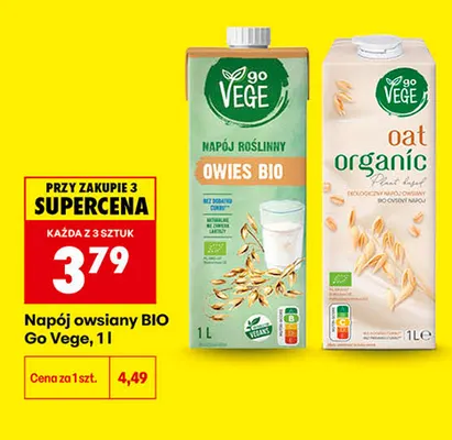 Napój owsiany Go Vege promocja w Biedronka