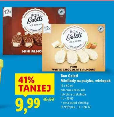 Minilody na patyku mleczna czekolada, wielopak promocja w Lidl