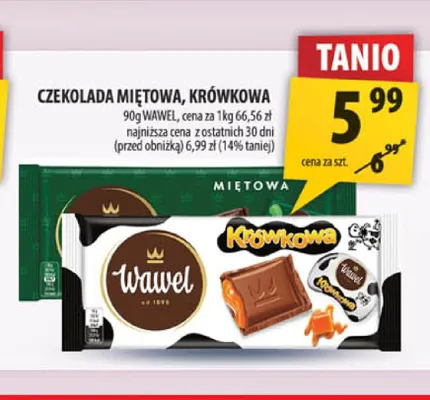 Czekolada miętowa Wawel promocja w Arhelan