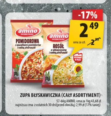 Zupa błyskawiczna rosół Amino promocja w Arhelan