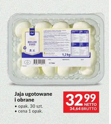 Jaja ugotowane i obrane METRO Chef promocja w Makro