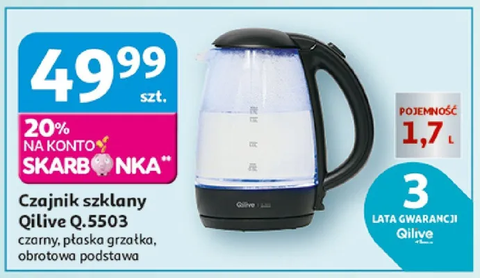 Czajnik szklany Q.5503 promocja w Auchan