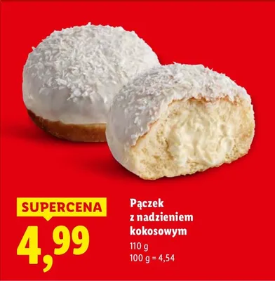 Pączek z nadzieniem kokosowym promocja w Lidl