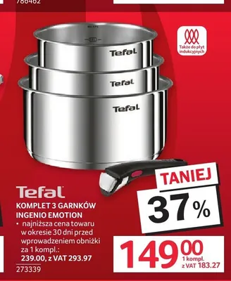 Komplet 3 garnków Tefal Ingenio Emotion promocja w Selgros