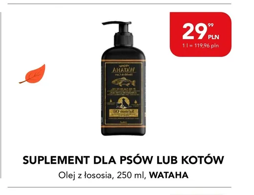 Suplement dla psów lub kotów olej z łososia Wataha promocja w Aquael zoo