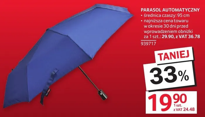 Parasol automatyczny promocja w Selgros